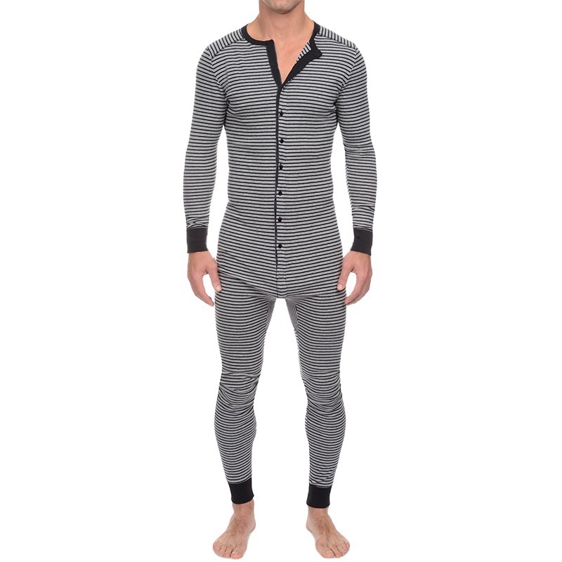 Striped Jumpsuit Skinny Long Sleeve Loungewear - Image 3